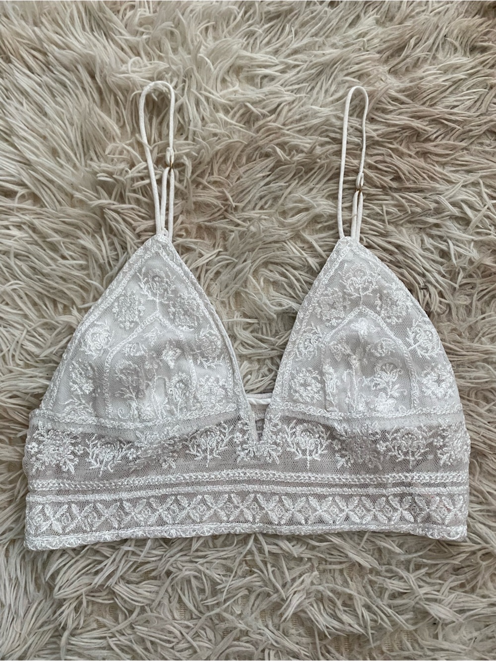 Free People White Lace Bralette